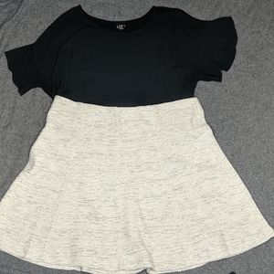 LOFT tweed flounce pull-on skirt